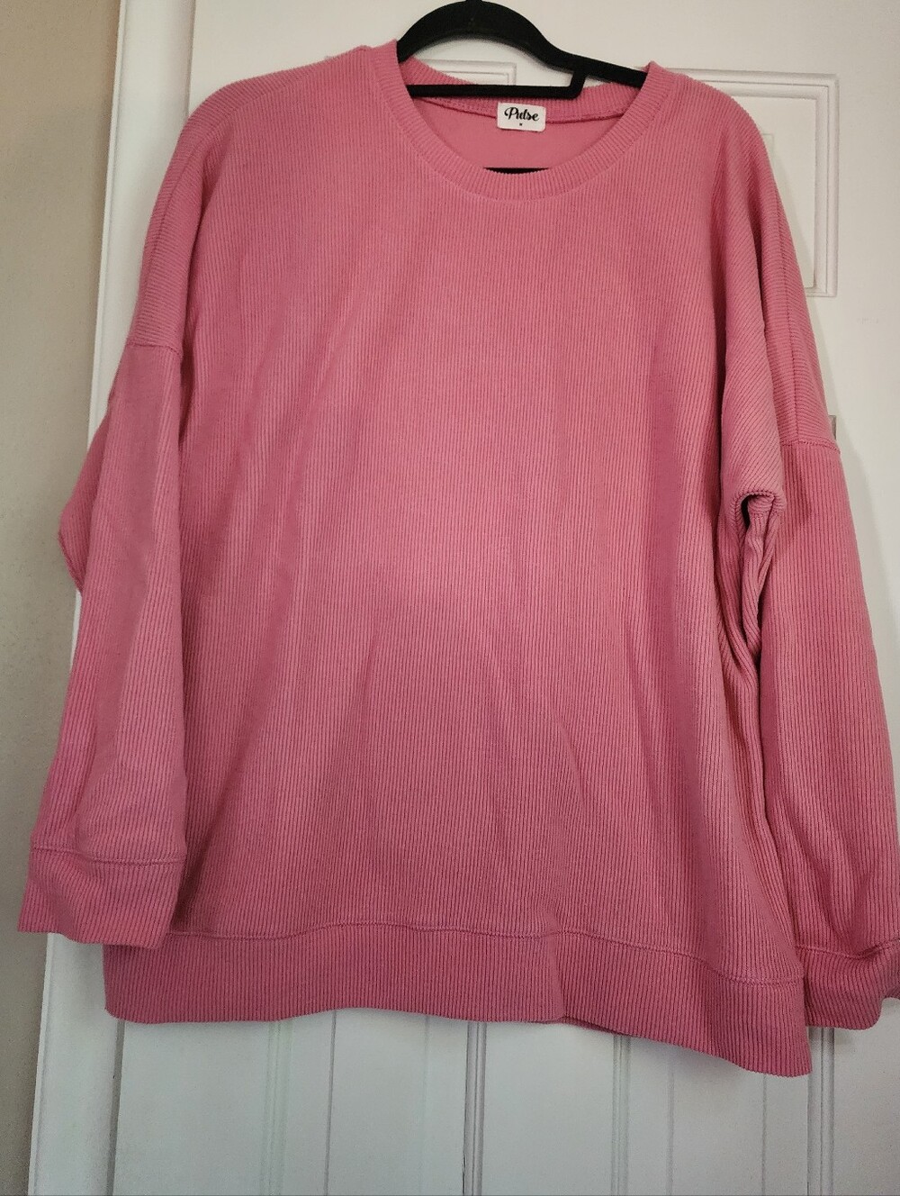 Pulse Pink Ribbed Crewneck Sweater